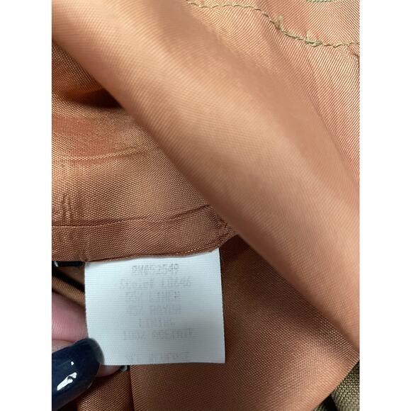 Laundry Shelli Segal brown tan short sleeve linen shirt dress women's size 8 - Picture 7 of 7